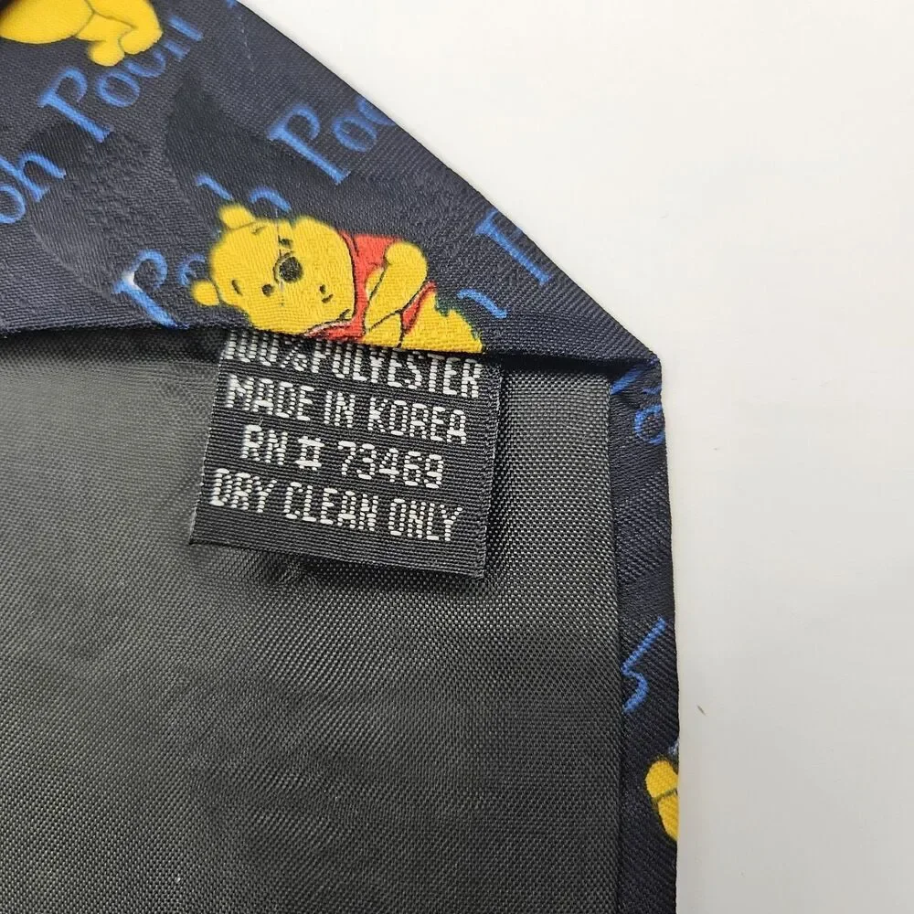 Disney Winnie‎ The Pooh Navy Text Honey Pot Tie Cartoon Teacher Party 59x4 1/8